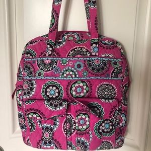 RARE Vera Bradley Tall Laptop Zip-Top Tote Bag